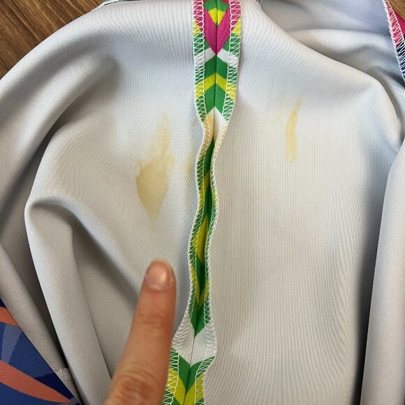 Alice & Trixie Claire Bright Palm Print Scuba Dress Sz M - Picture 13 of 13